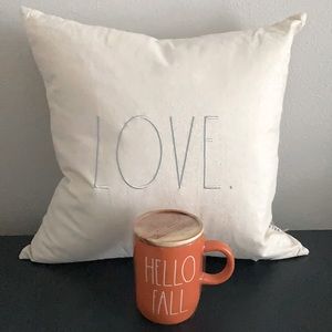 Rae Dunn Ceramic FALL Mug & Wooden Lid (Large) NWT